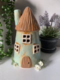 Village Pottery Thatched House Tealight