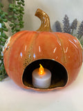 Village Pottery Pumpkin House Tealight