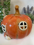 Village Pottery Pumpkin House Tealight