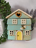 Village Pottery Aqua Bee Hive Tealight wax burner