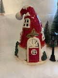 Village Pottery Santa Hat House