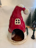 Village Pottery Santa Hat House