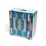 Toilet Roll Box Blue Wood
