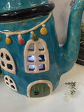 Village Pottery Blue Tea Pot