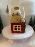 Village Pottery Christmas Round window house