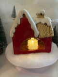Village Pottery Christmas Round window house