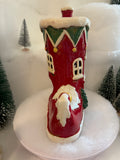 Village Pottery Christmas Elf Boot House