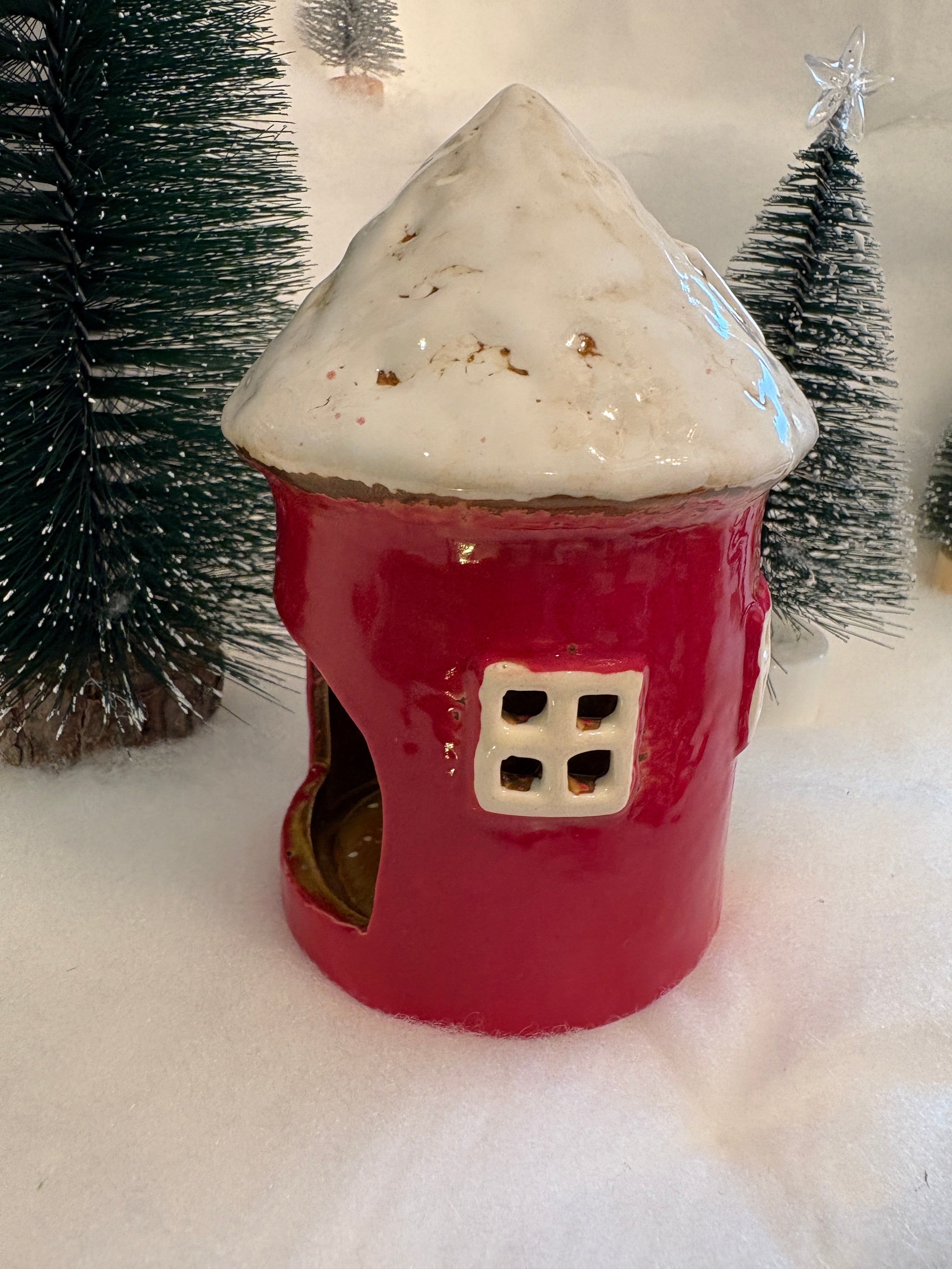 Village Pottery Red Round House