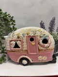 Village Pottery Pink Caravan Tea light Holder