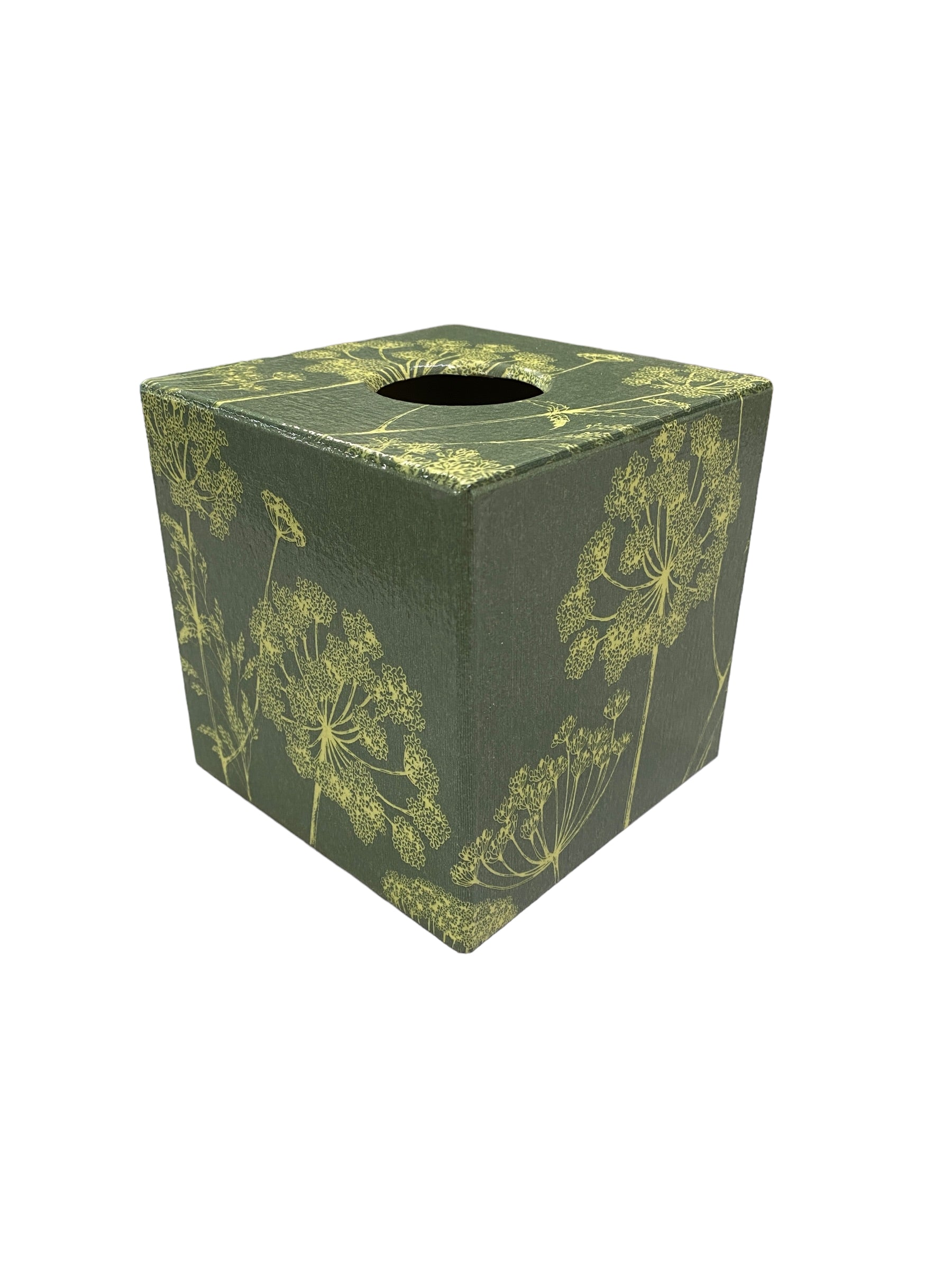 Tissue Box Cover & Bin Set Green Parsley