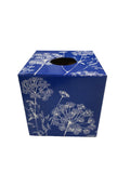 Tissue Box Cover Blue Parsley