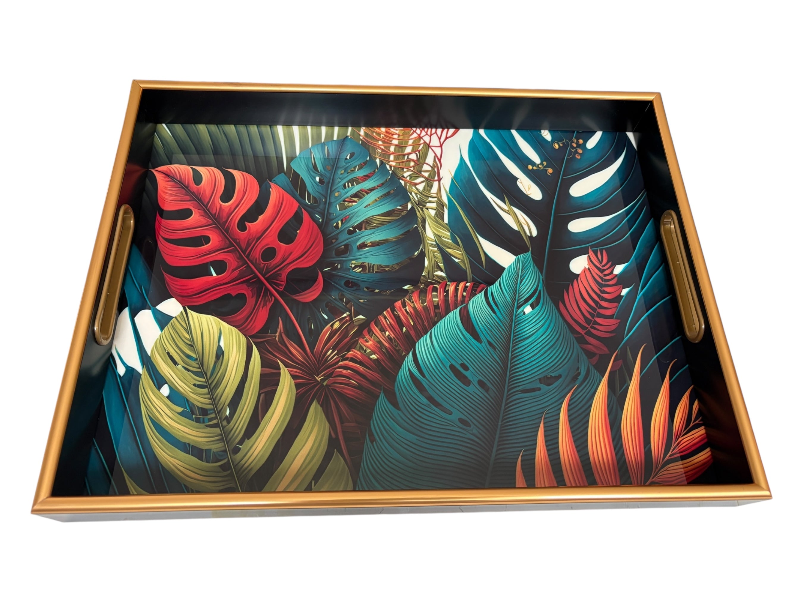 Serving Tray Exotic Leaves