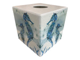 Seahorse wooden tissue box cover