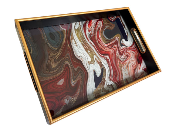 Red Abstract Tray
