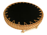 Round Green Boho Rattan Tray