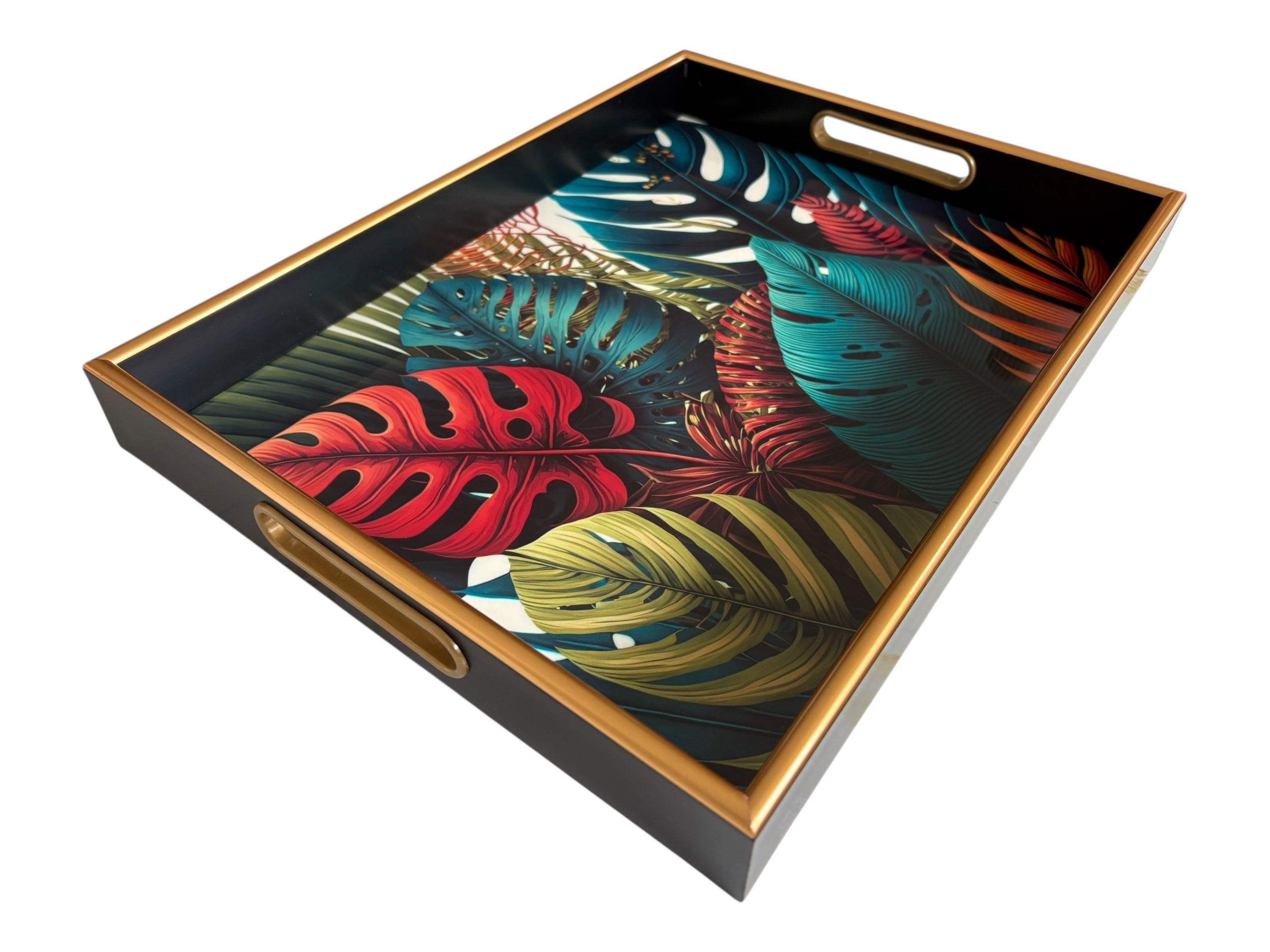 Serving Tray Exotic Leaves