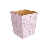 Waste Paper Bin Wooden Pink Blossom