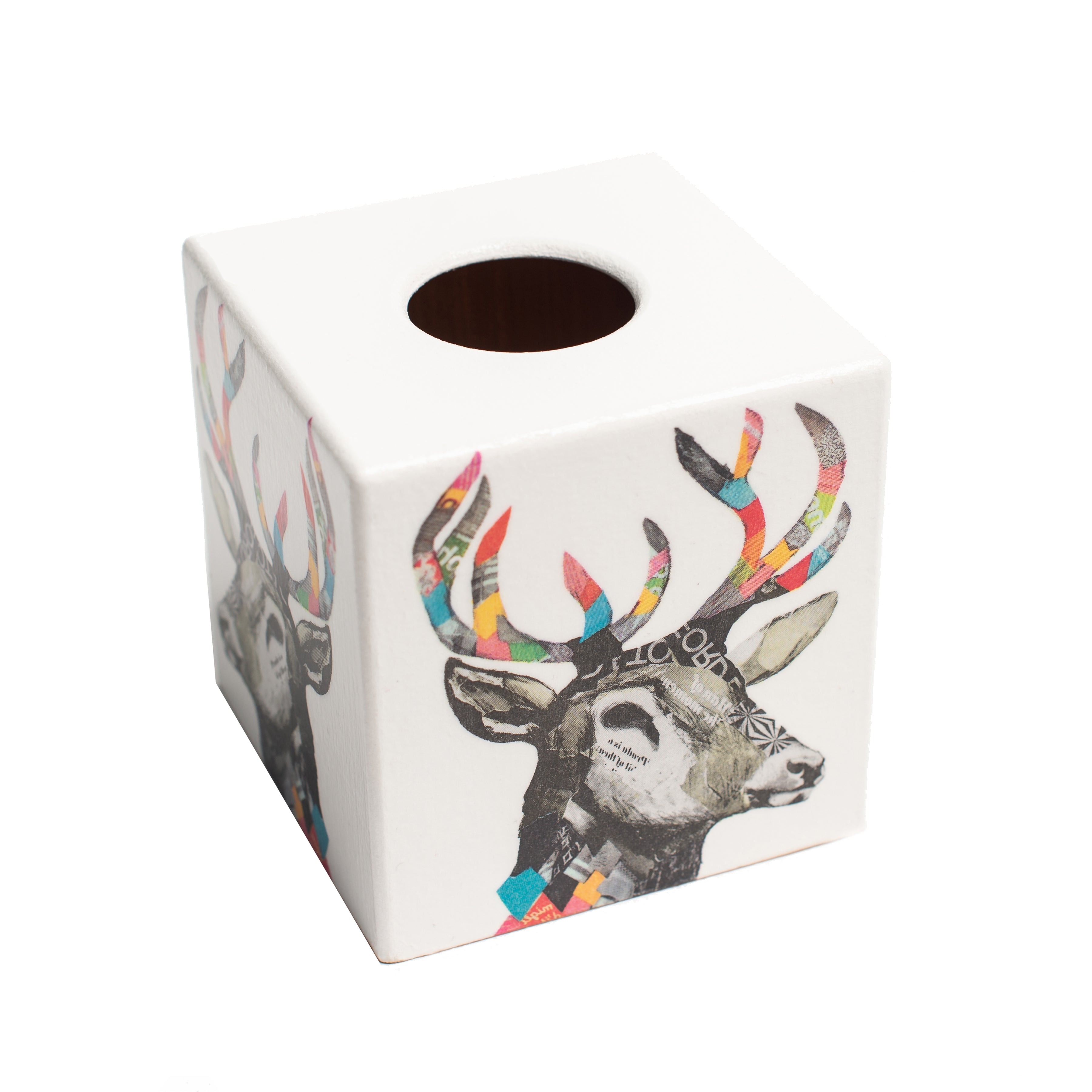 Stag Rainbow Tissue Box Cover - Handmade