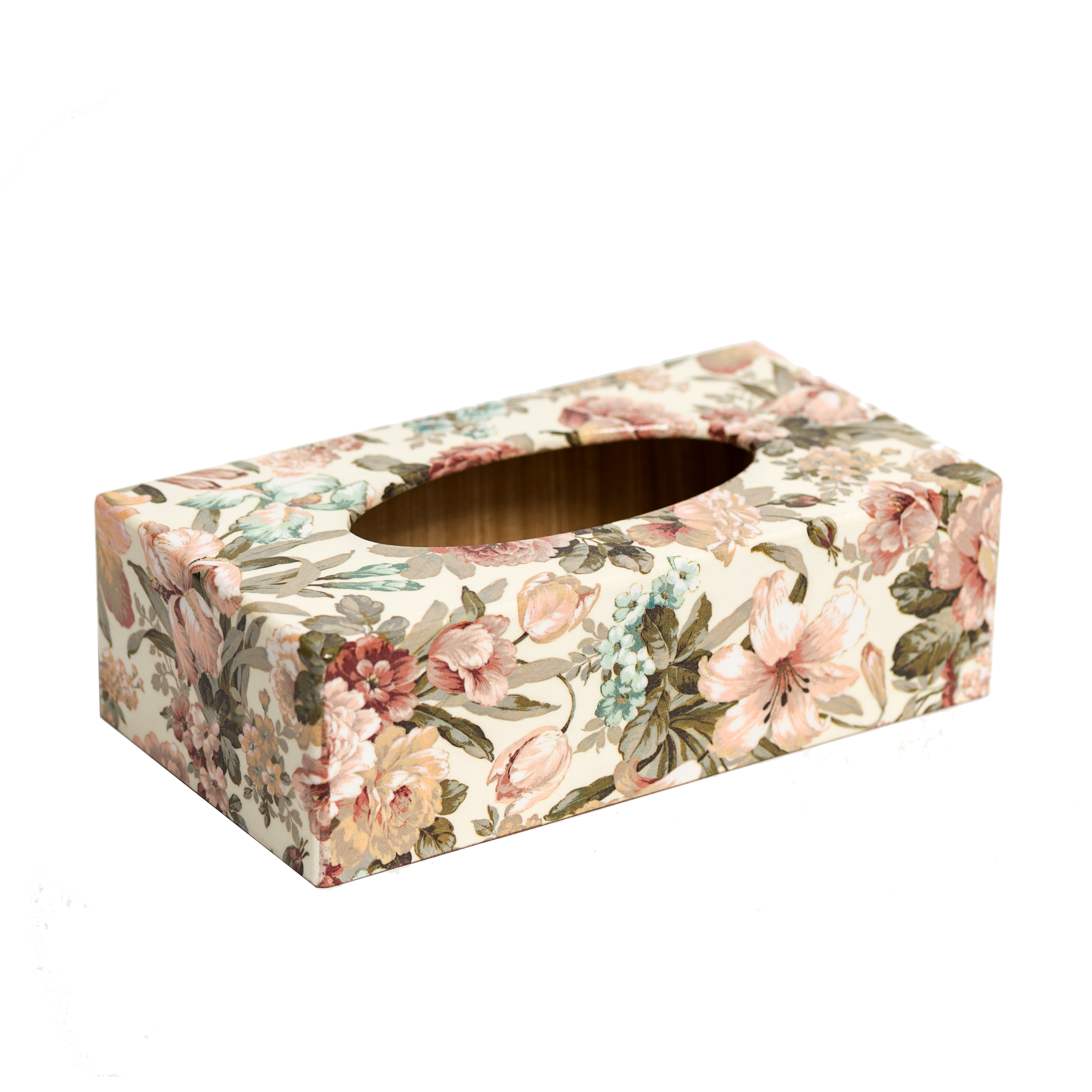 Vintage Floral Rectangular Tissue Box Cover