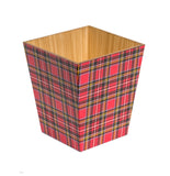 Red Tartan Waste Paper Bin