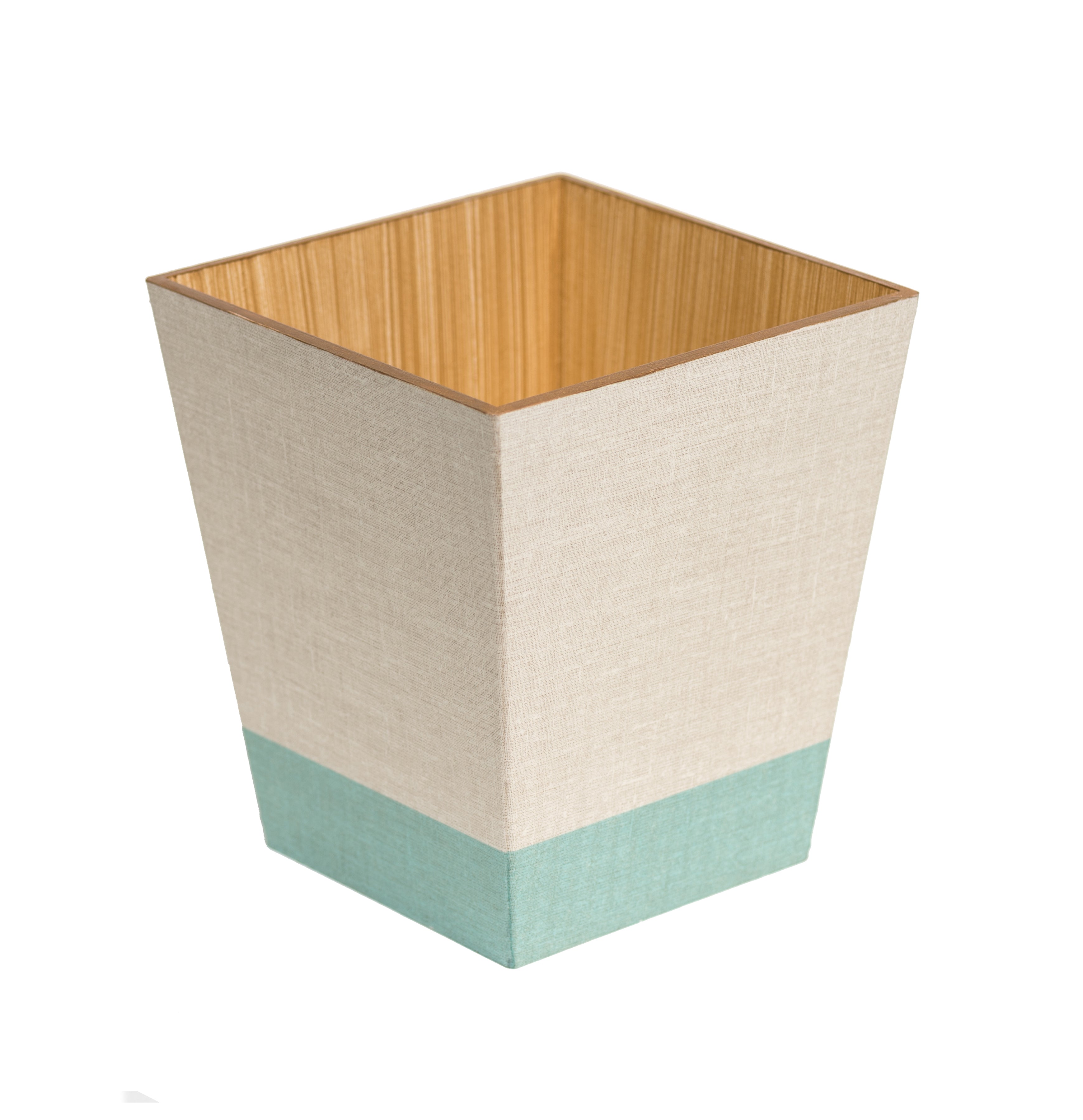 Waste Paper Bin Hessian Aqua/Grey/Taupe/Orange/Green