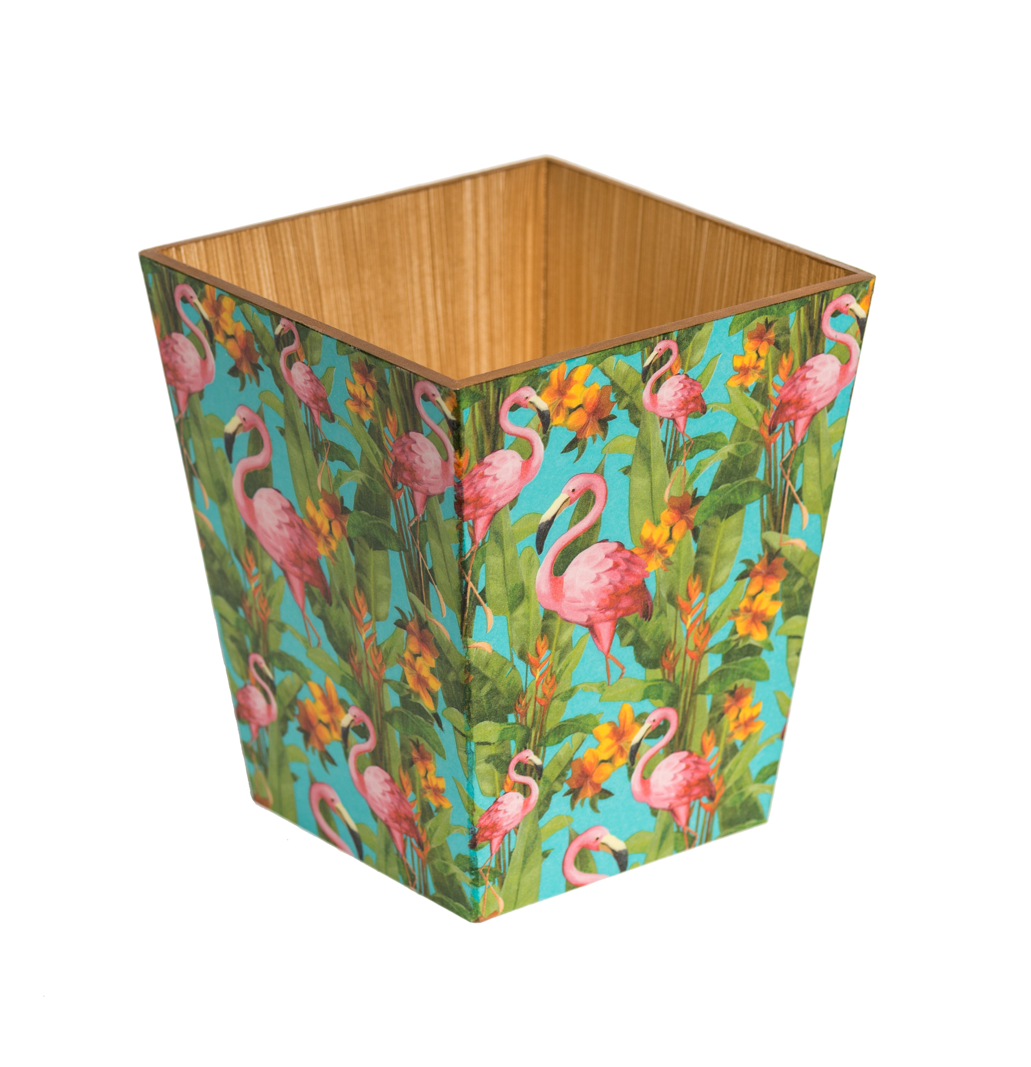 Flamingo Waste Paper Bin - Handmade