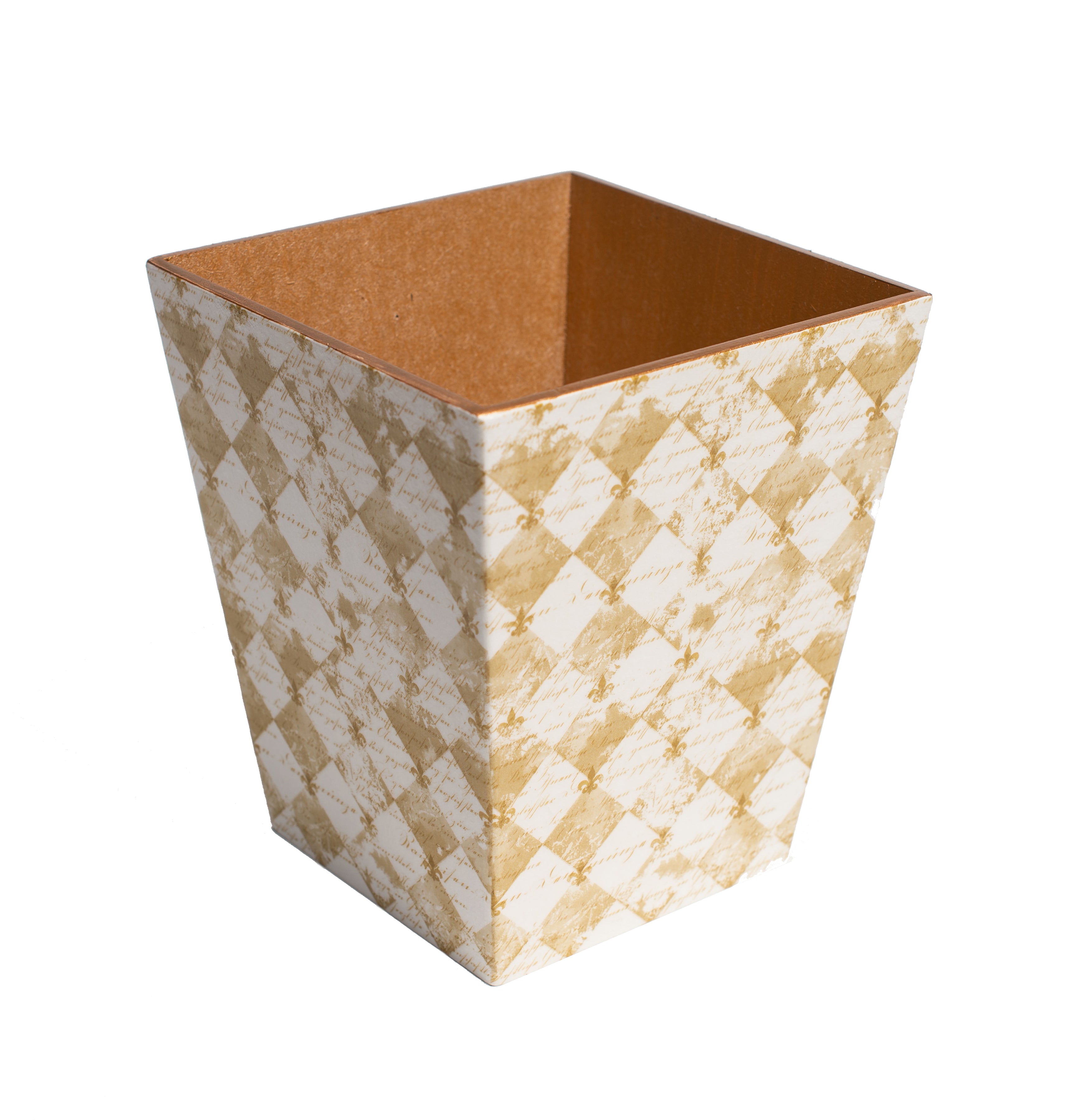 Fleur De Lyes Waste Paper Bin - Handmade