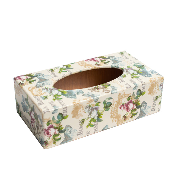 Vintage Rose Rectangular Tissue Box Cover