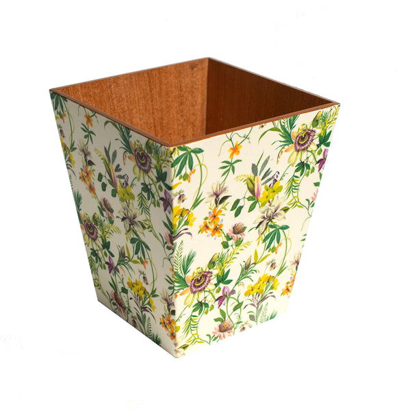 Passion Flower Waste Paper Bin - Handmade