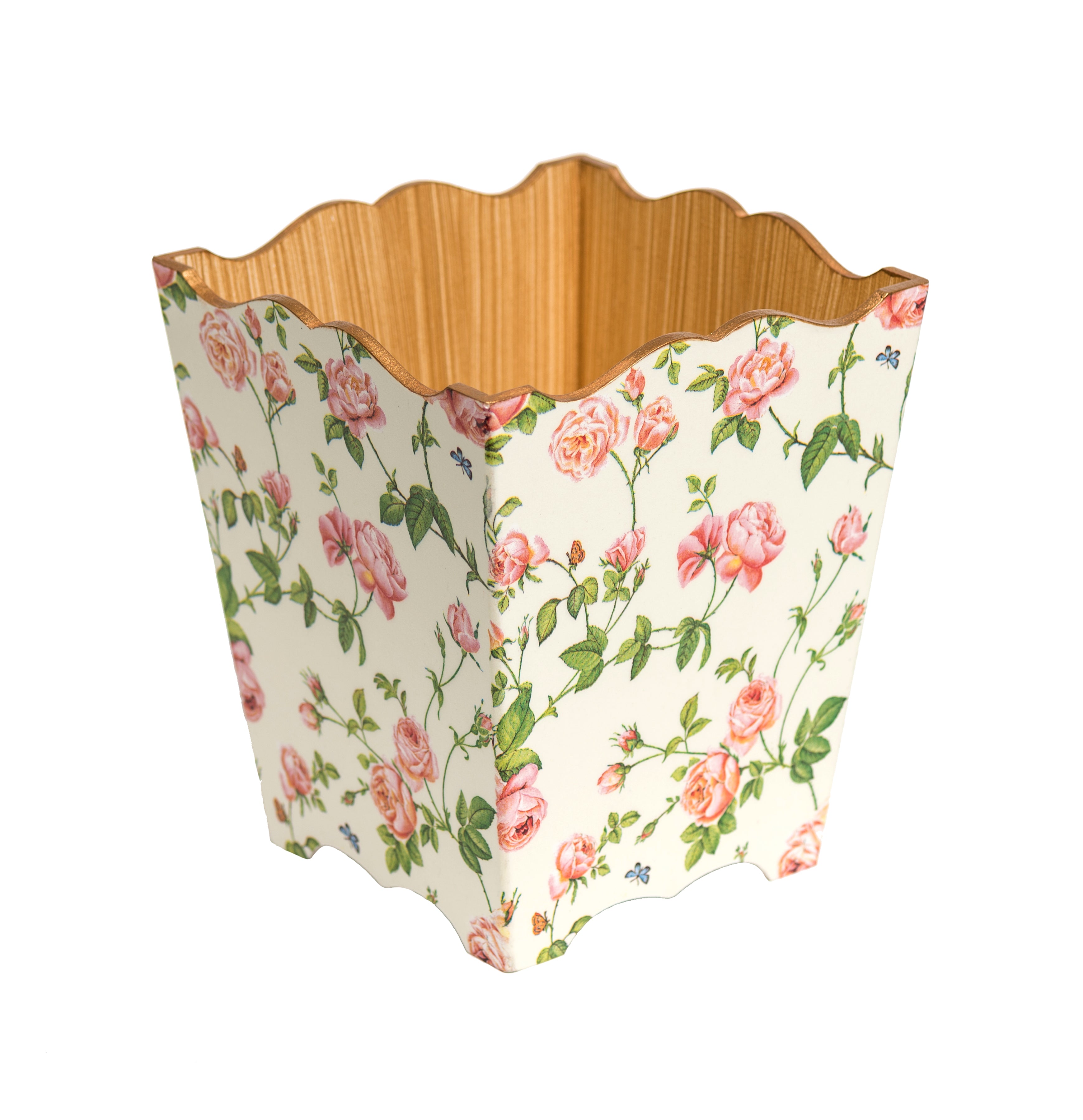 Pink Flower Waste Paper Bin