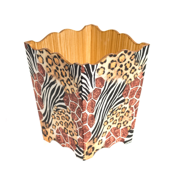 Animal Skin Design Waste Paper Bin - Handmade