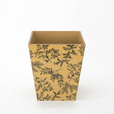 Waste Paper Bin wooden Gold Silent Plant