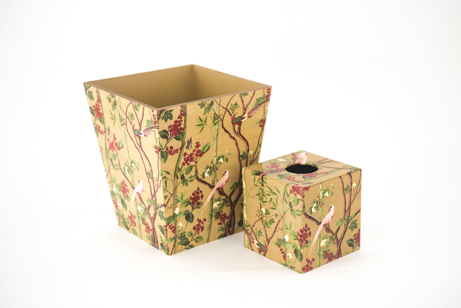 Waste Paper Bin wooden Chatsworth Gold