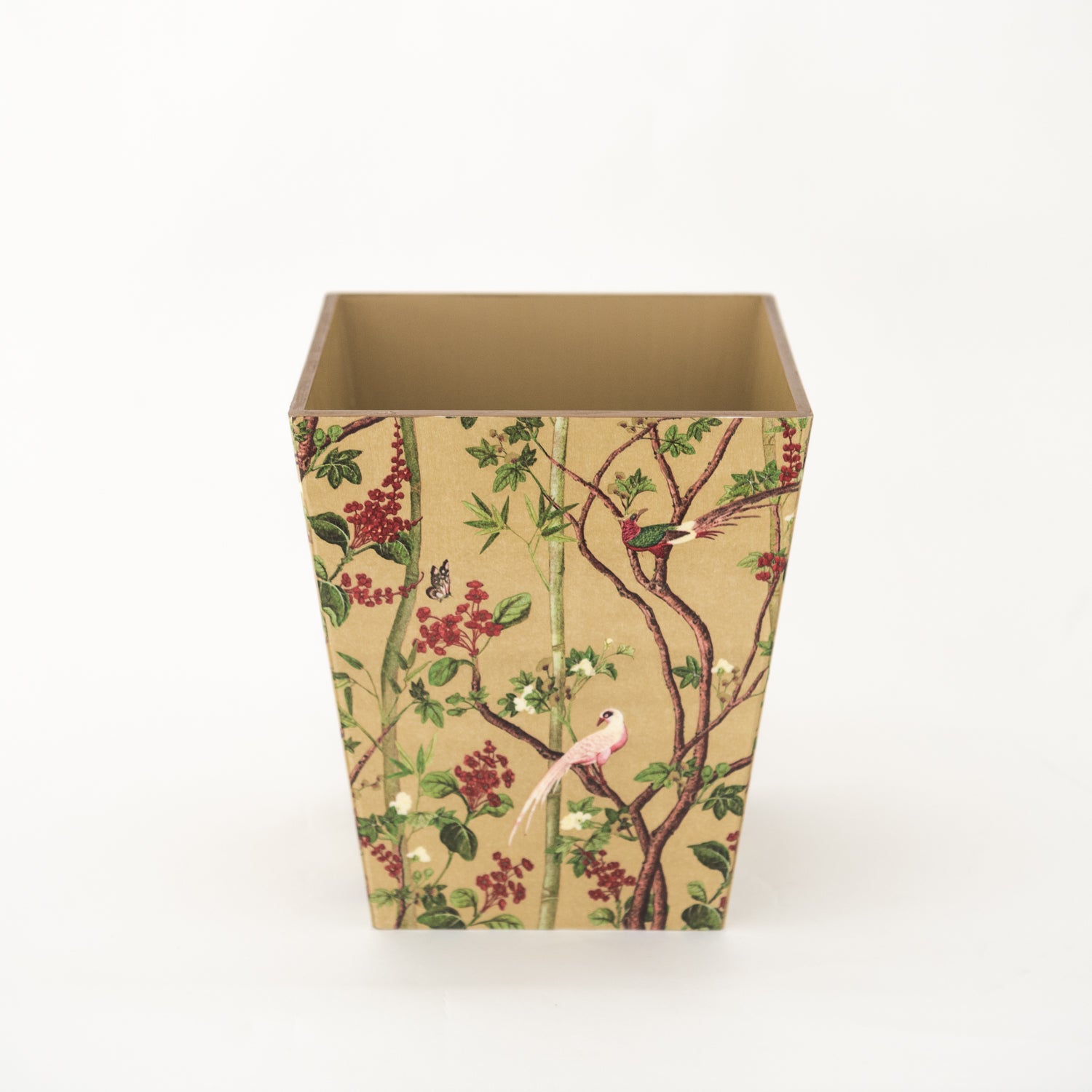 Waste Paper Bin wooden Chatsworth Gold