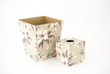 Tissue Box Cover wooden Linen Magnolias