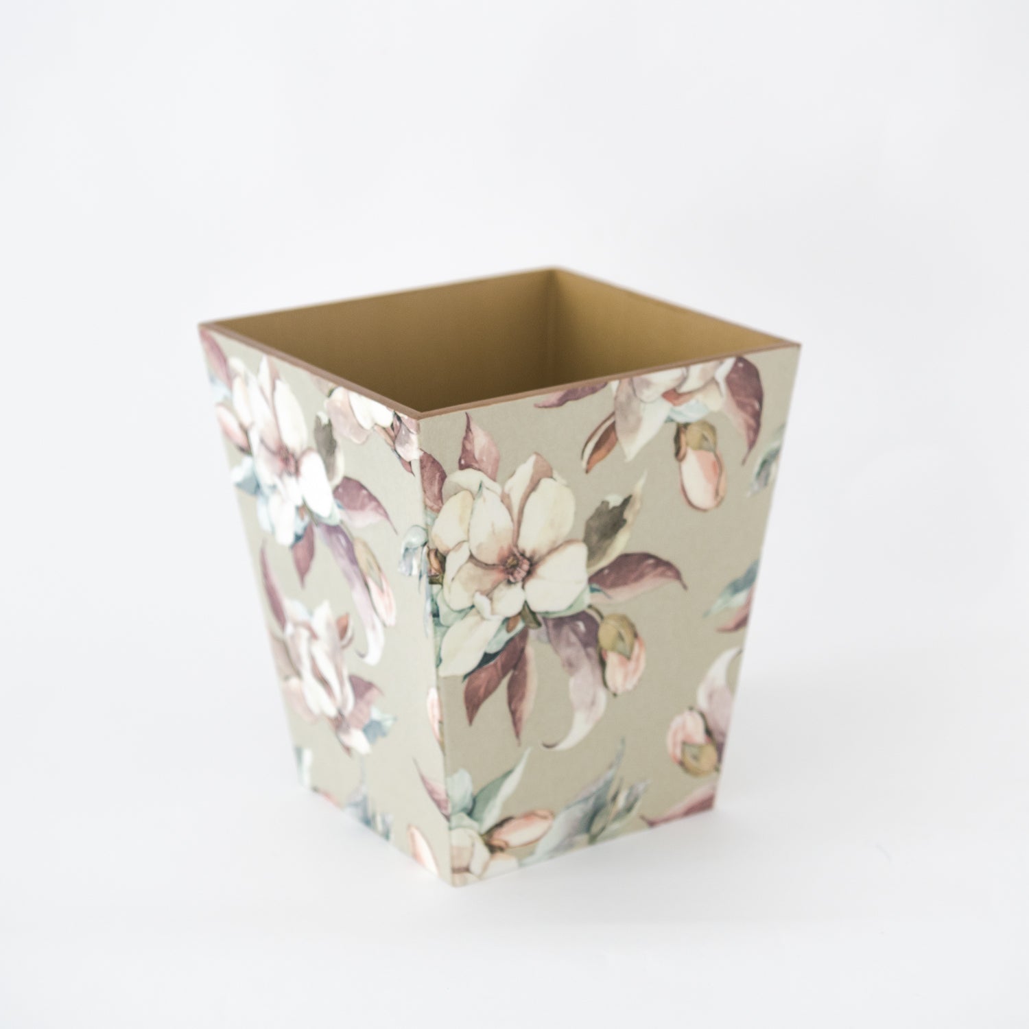 Tissue Box Cover wooden Linen Magnolias