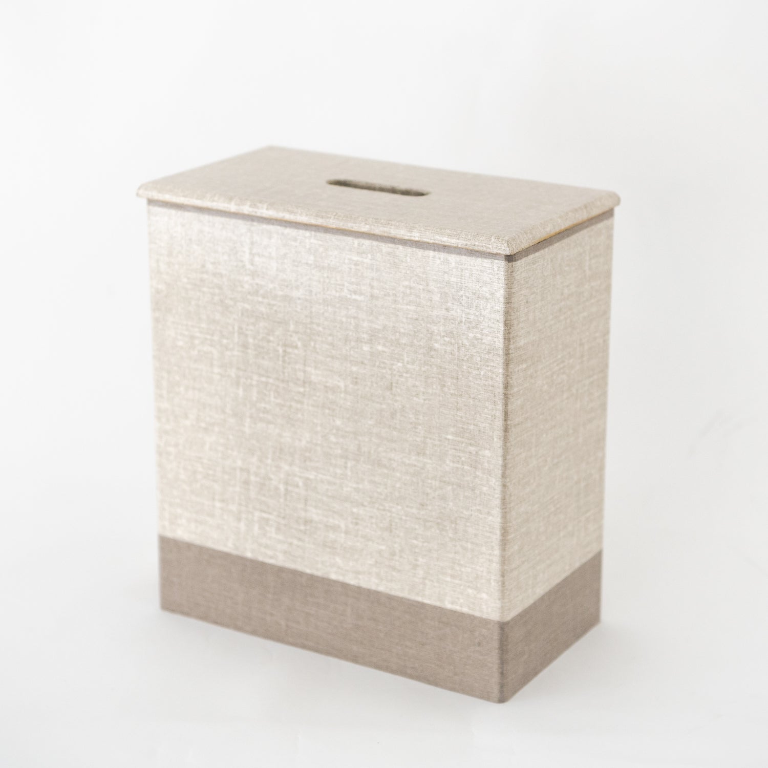 Toilet Roll Storage Box wooden Hessian Taupe