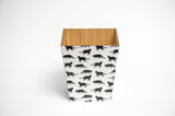 Black Cat Waste paper bin and Tissue Box Cover matching set