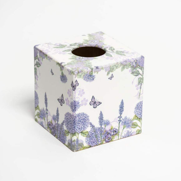 Purple Wildflower Tissue Box Cover - Handmade