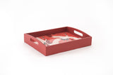 Wooden Serving Tray Red Crane