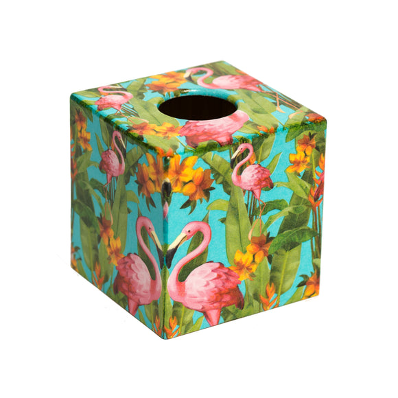 Pink Flamingo Tissue Box Cover - Handmade