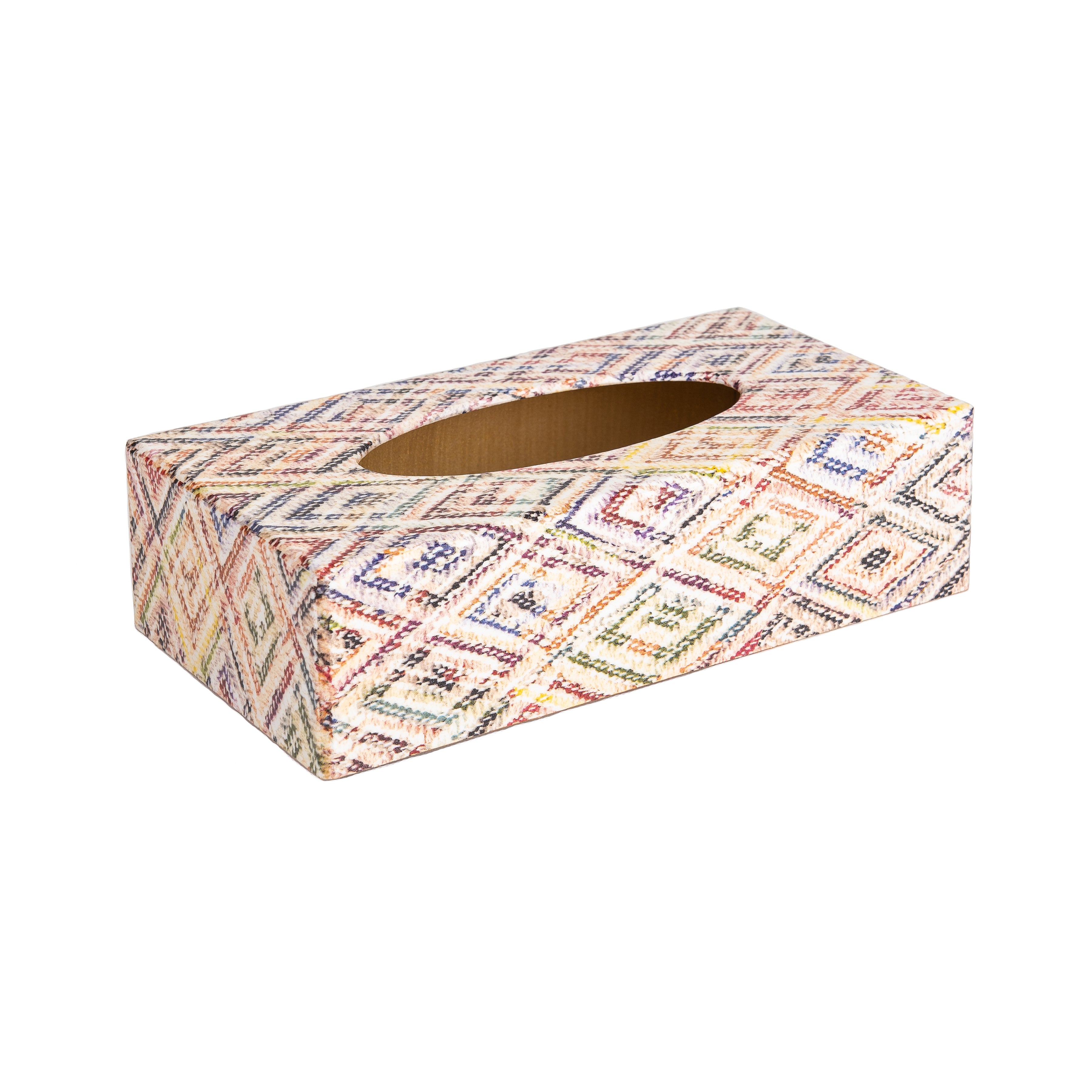 Diamond Rainbow wooden tissue box cover