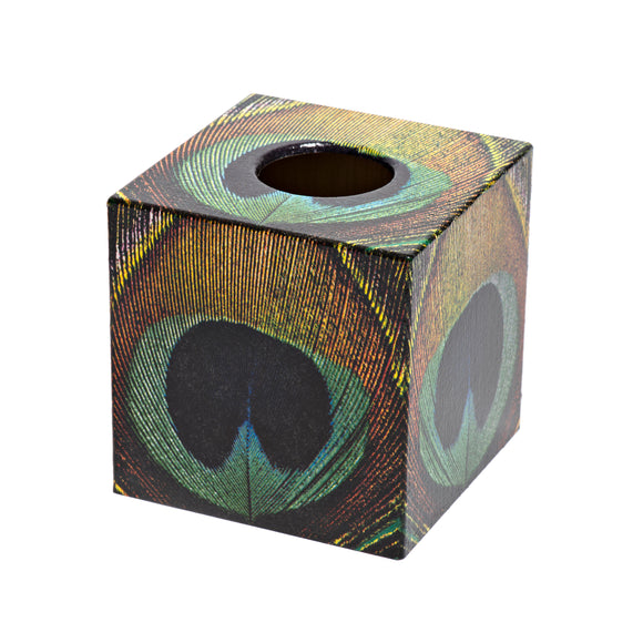 Peacock Design Tissue Box Cover - Handmade