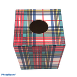 Tissue Box Wooden Cover Tartan Dress Stewart