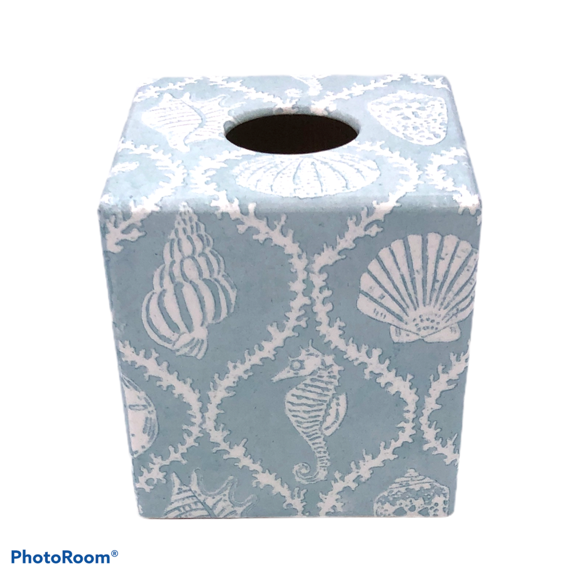 Tissue Box Cover wooden Seaside Eau De Nil