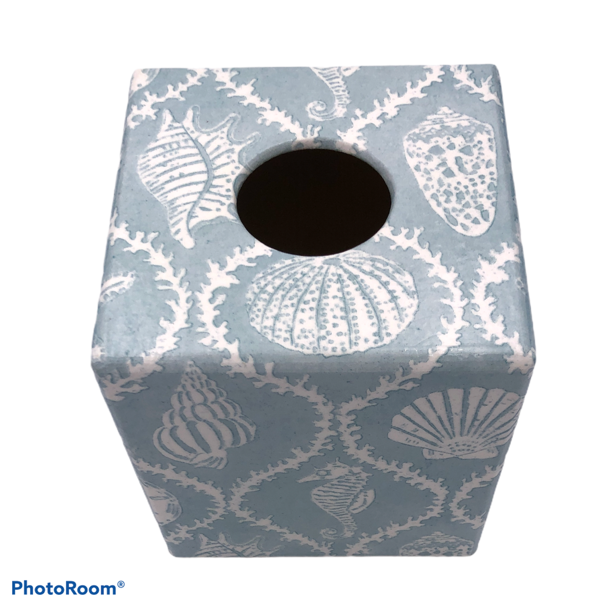 Tissue Box Cover wooden Seaside Eau De Nil