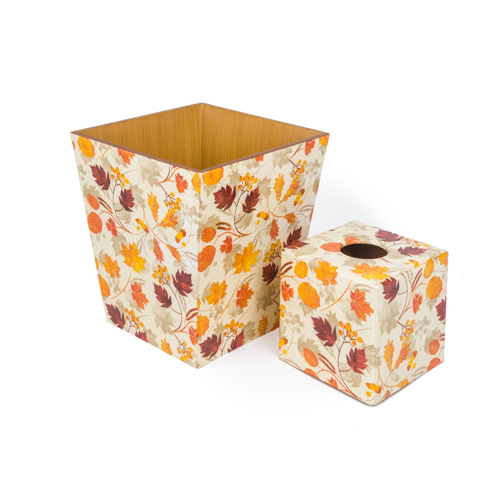 Autumn Tissue Box Cover & Bin Set