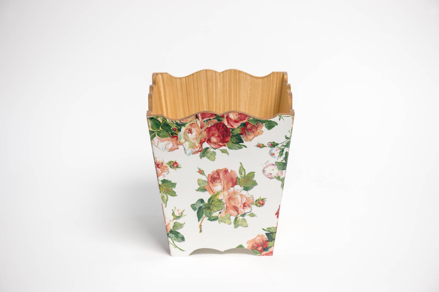 Mavis Rose Waste Paper Bin - Handmade