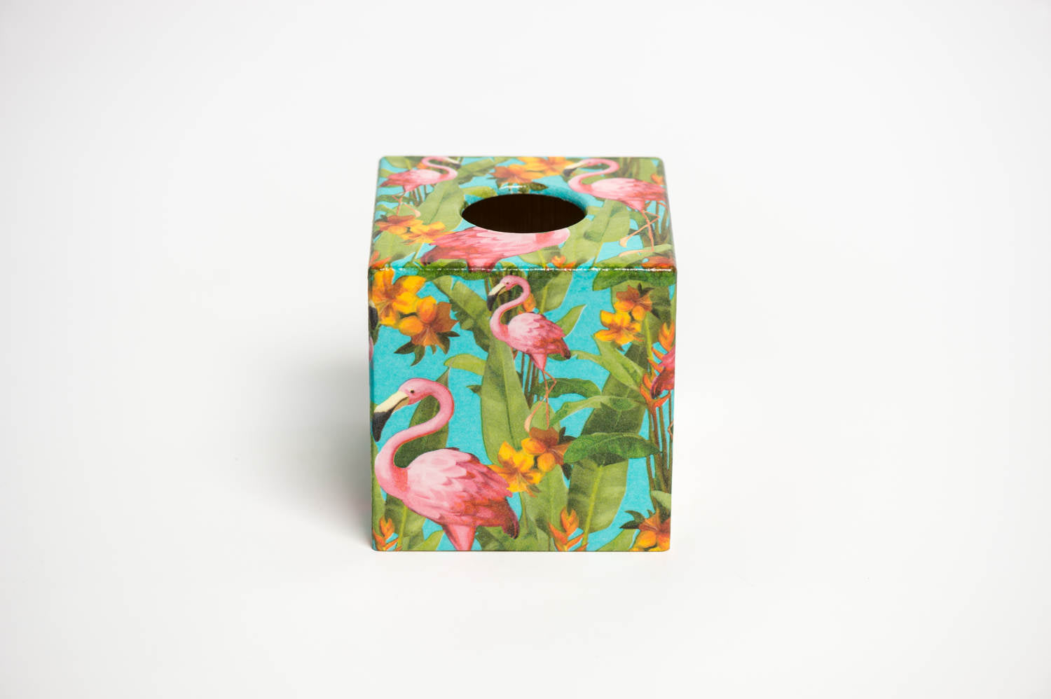 Pink Flamingo Tissue Box Cover - Handmade