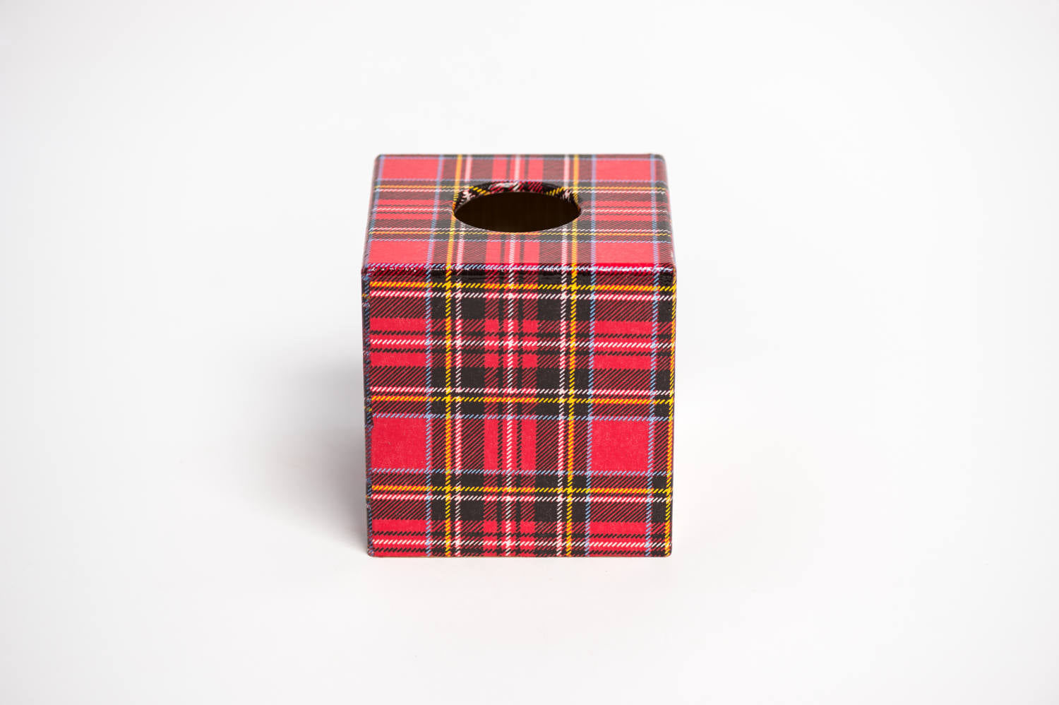 Red Tartan Tissue Box Cover - Handmade